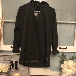 Victoria's Secret Tops - Grey and coral/pink Victoria Secret hoodie NWOT Victoria's Secret Tops - Grey and coral/pink Victoria Secret hoodie NWOT